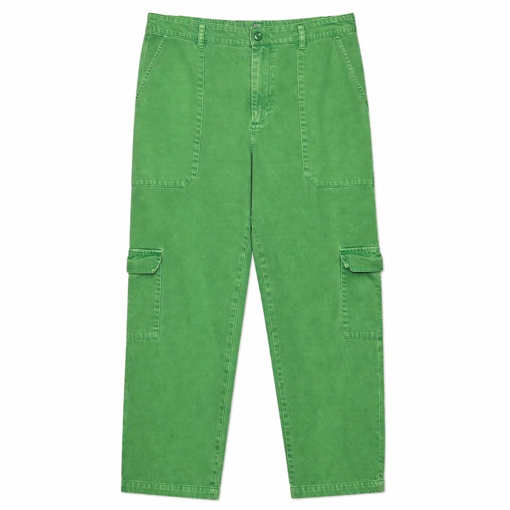 YFBF Green Cargo Pants Utility Streetwear Y2K Relaxed Fit Medium